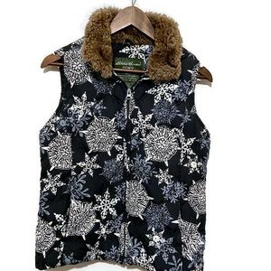 Eddie Bauer Goose Down Vest small quilted blue
